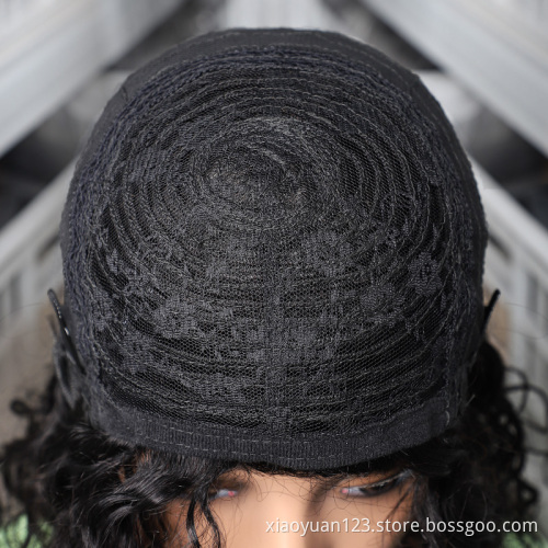 Mayqueen 10a Transparent Ombre Color Short Deep Curly Bob Wig Raw Indian Cuticle Mink Human Hair no Lace Front Wigs With Bang
